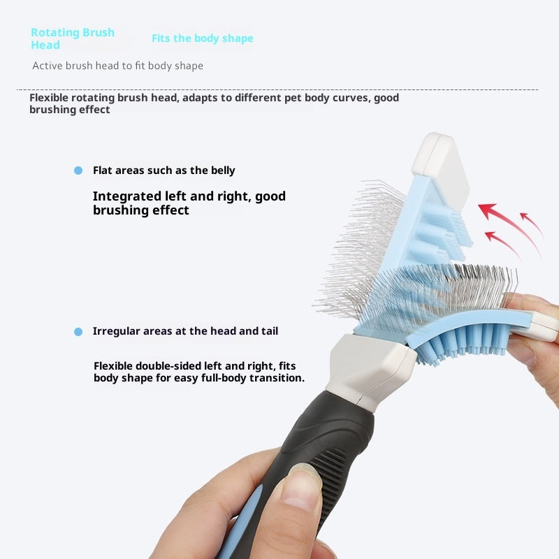 KFX-6074429 Double-Sided Plastic Massage Comb for Dogs and Cats
