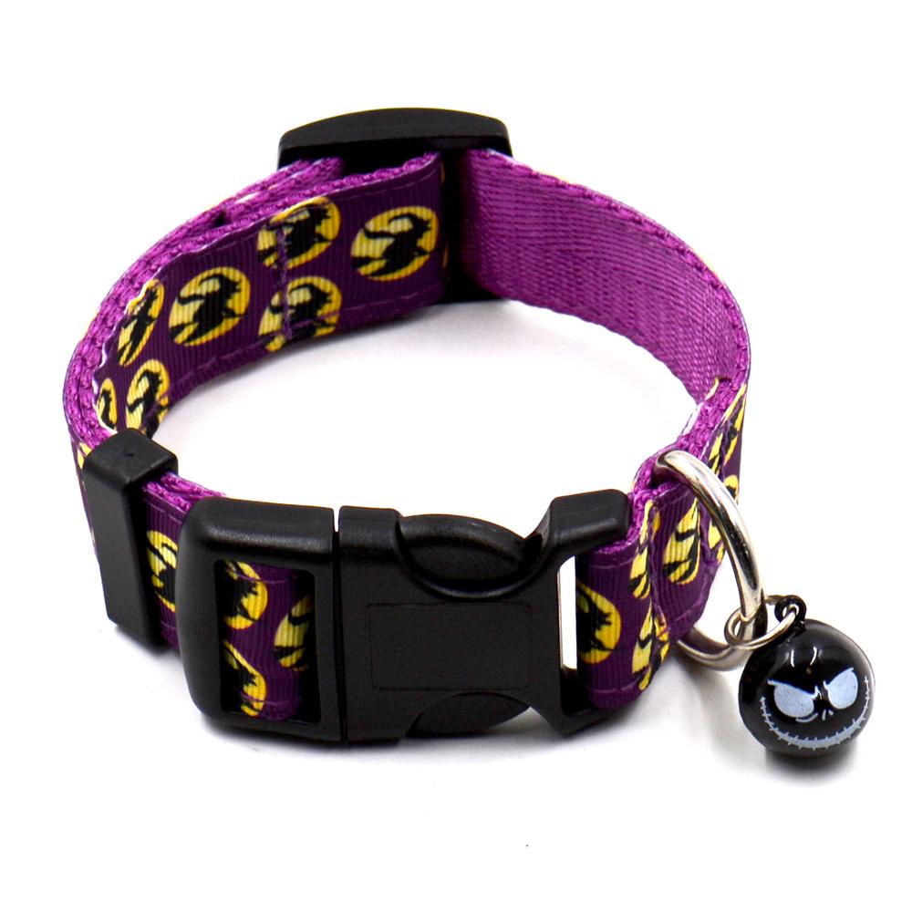 KFX-6074813 Ghost Halloween Series Dog Collar with Bell - Durable Imitation Nylon, Adjustable Size S-L