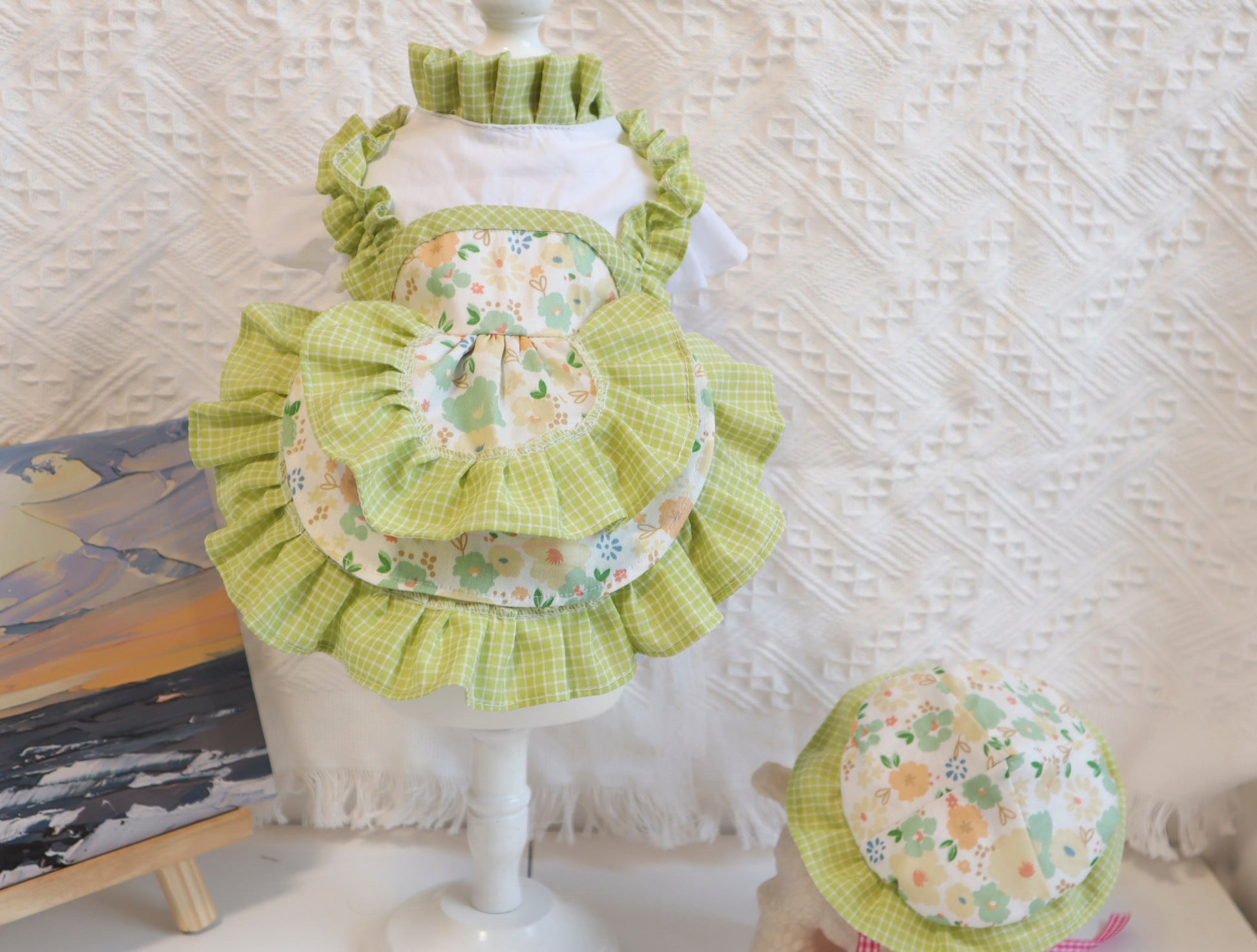 KFX-6076605 Pumpkin Cake Skirt & Hat Set for Cats - Polyester Pet Sweater in Various Sizes
