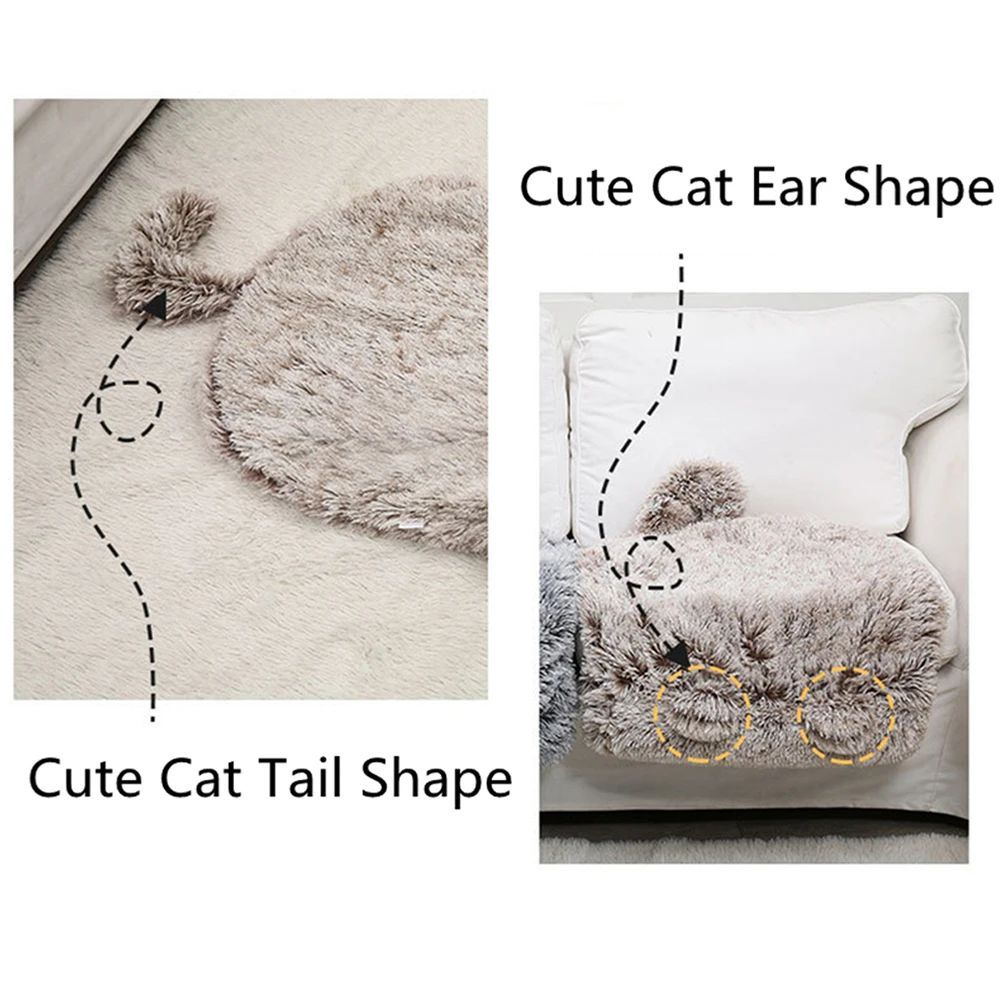 KFX-6078653 Cozy Plush Cat and Dog Hideout House with Warm Mat for Small Animals