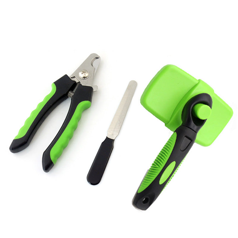 KFX-6080189 Pet Hair Removal Grooming Comb and Nail Clippers Kit for Cats and Dogs