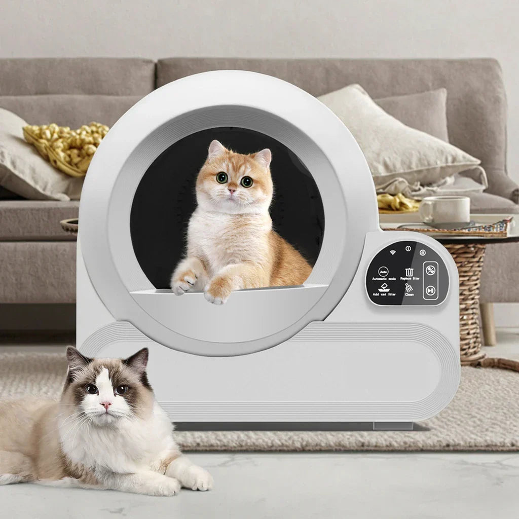 KFX-608019 Self-Cleaning Cat Litter Box with 70L Capacity, Odor Control, Dust-Free, WiFi App Control