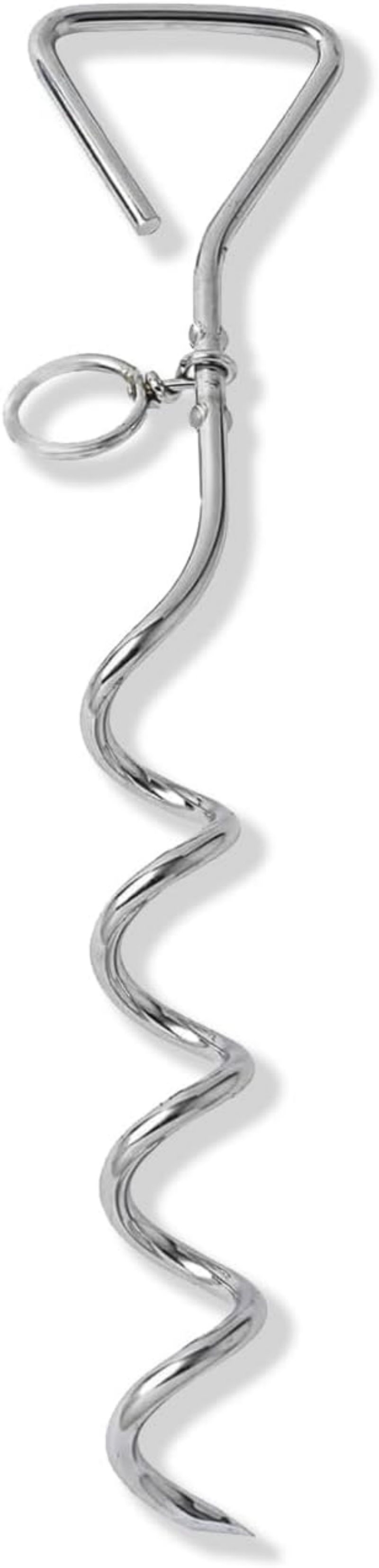 KFX-6081853 Durable Spiral Dog Tie-Out Stake for Secure Outdoor Tethering, Easy Installation, Rust Resistant