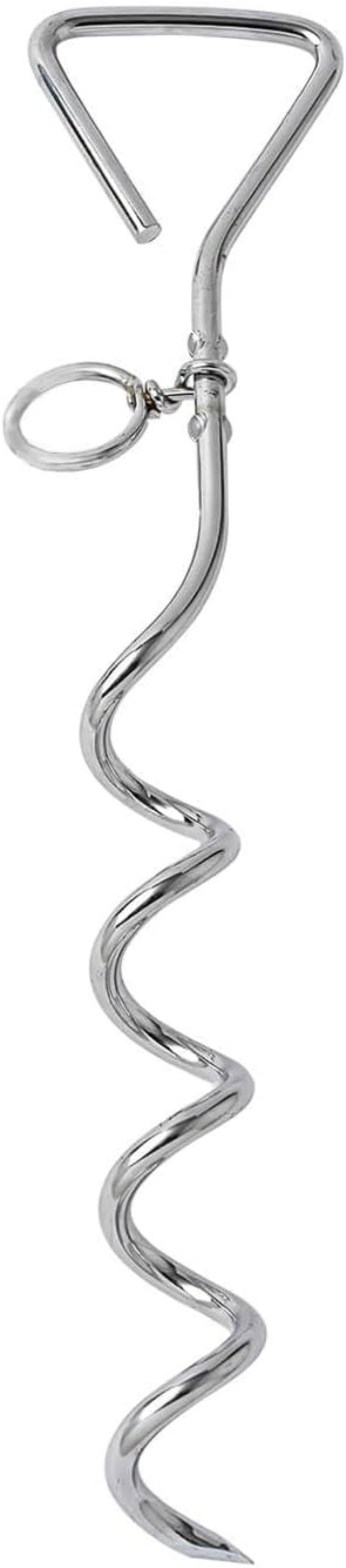 KFX-6081853 Durable Spiral Dog Tie-Out Stake for Secure Outdoor Tethering, Easy Installation, Rust Resistant