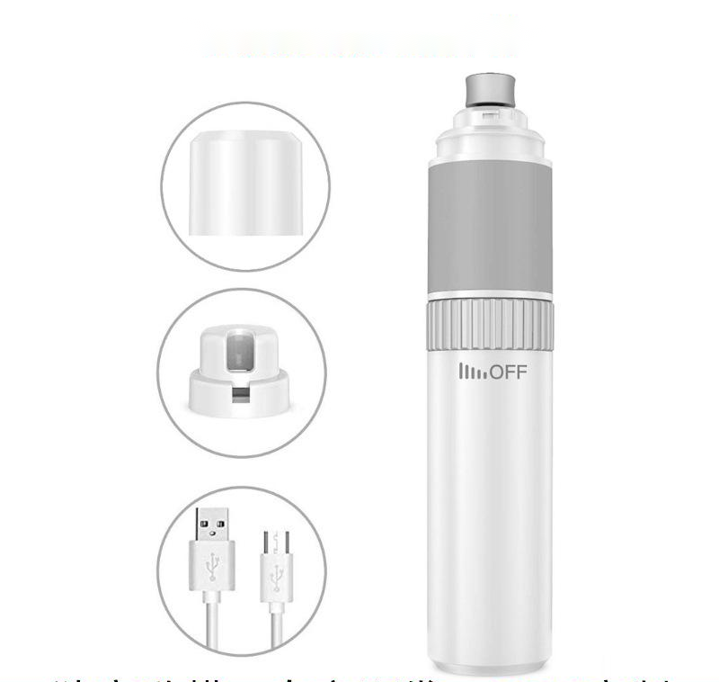 KFX-6082365 Rechargeable USB Pet Nail Sharpener and Clippers in White, Durable ABS Material