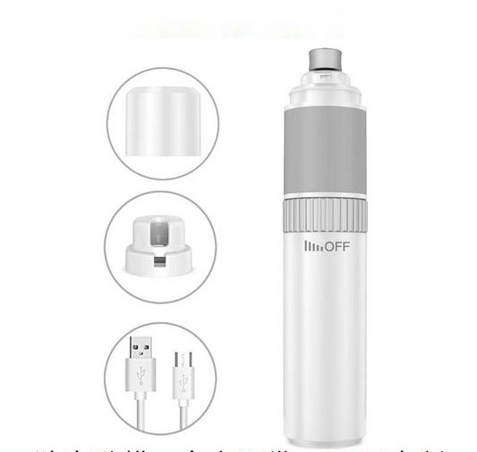 KFX-6082365 Rechargeable USB Pet Nail Sharpener and Clippers in White, Durable ABS Material
