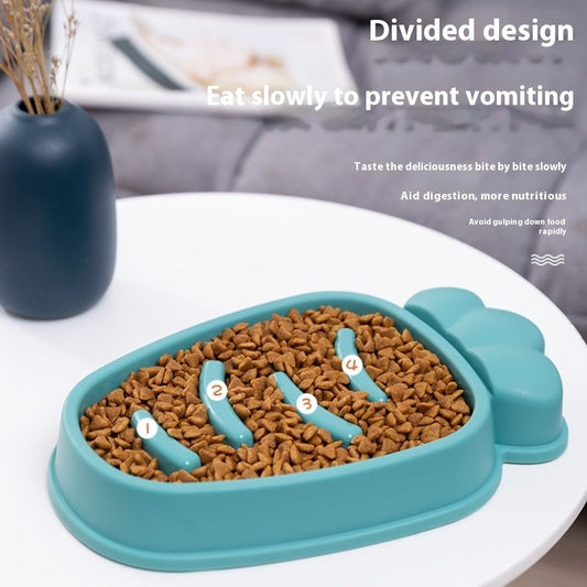 KFX-6088125 Radish Dog Slow Food Anti-Tumble Pet Bowl in Mango Yellow, Twilight Orange, Gentiana Green, Ink Blue