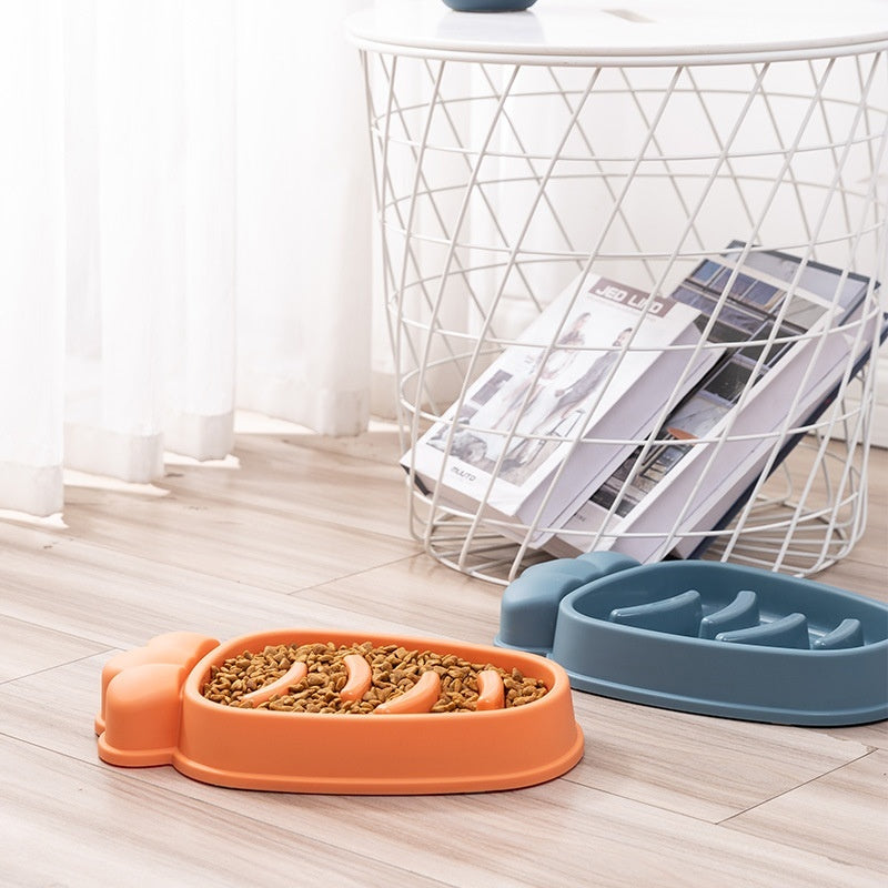 KFX-6088125 Radish Dog Slow Food Anti-Tumble Pet Bowl in Mango Yellow, Twilight Orange, Gentiana Green, Ink Blue