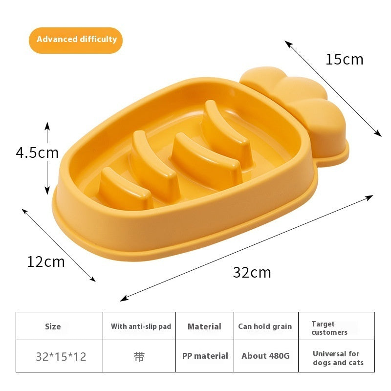KFX-6088125 Radish Dog Slow Food Anti-Tumble Pet Bowl in Mango Yellow, Twilight Orange, Gentiana Green, Ink Blue
