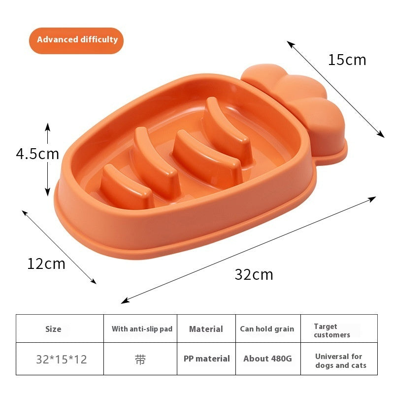 KFX-6088125 Radish Dog Slow Food Anti-Tumble Pet Bowl in Mango Yellow, Twilight Orange, Gentiana Green, Ink Blue