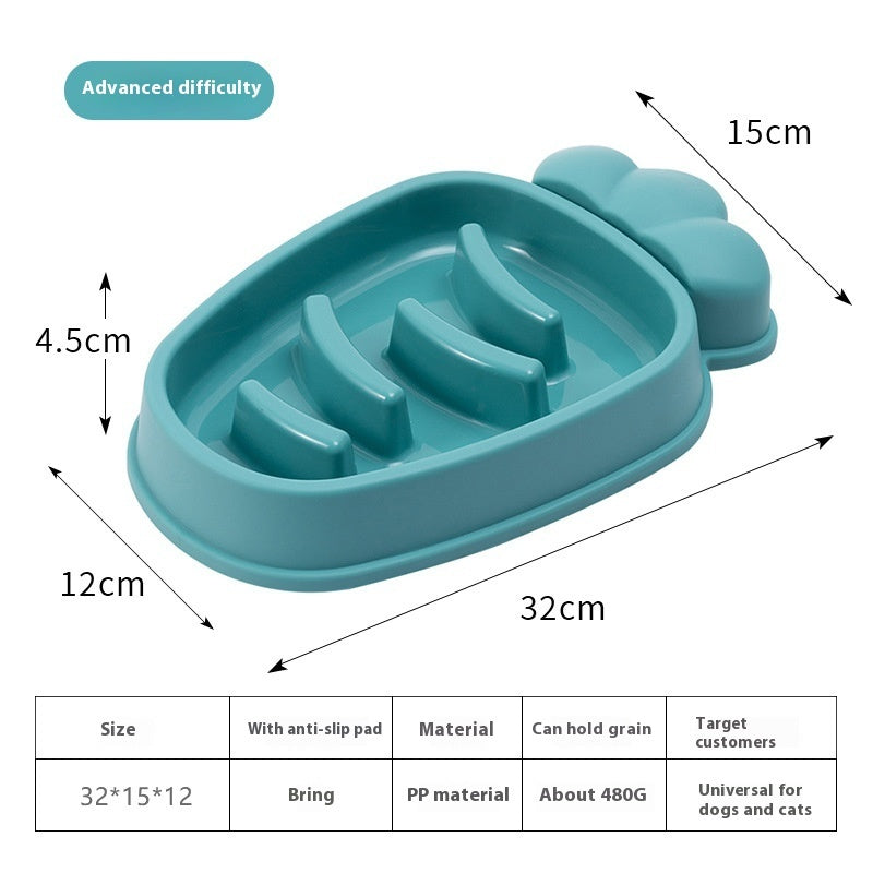KFX-6088125 Radish Dog Slow Food Anti-Tumble Pet Bowl in Mango Yellow, Twilight Orange, Gentiana Green, Ink Blue