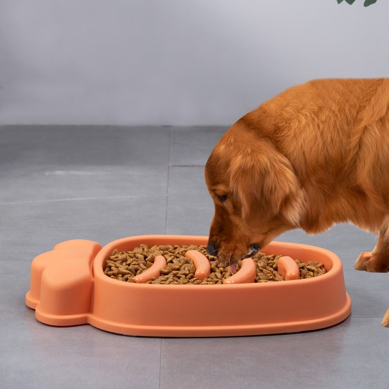KFX-6088125 Radish Dog Slow Food Anti-Tumble Pet Bowl in Mango Yellow, Twilight Orange, Gentiana Green, Ink Blue