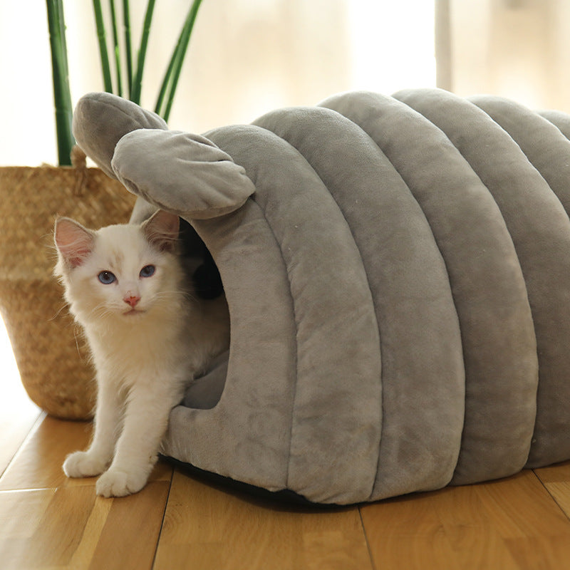 KFX-6088381 Semi-Closed Cozy Pet Nest for Small Animals - Warm Cat Sleeping Bag for All Seasons
