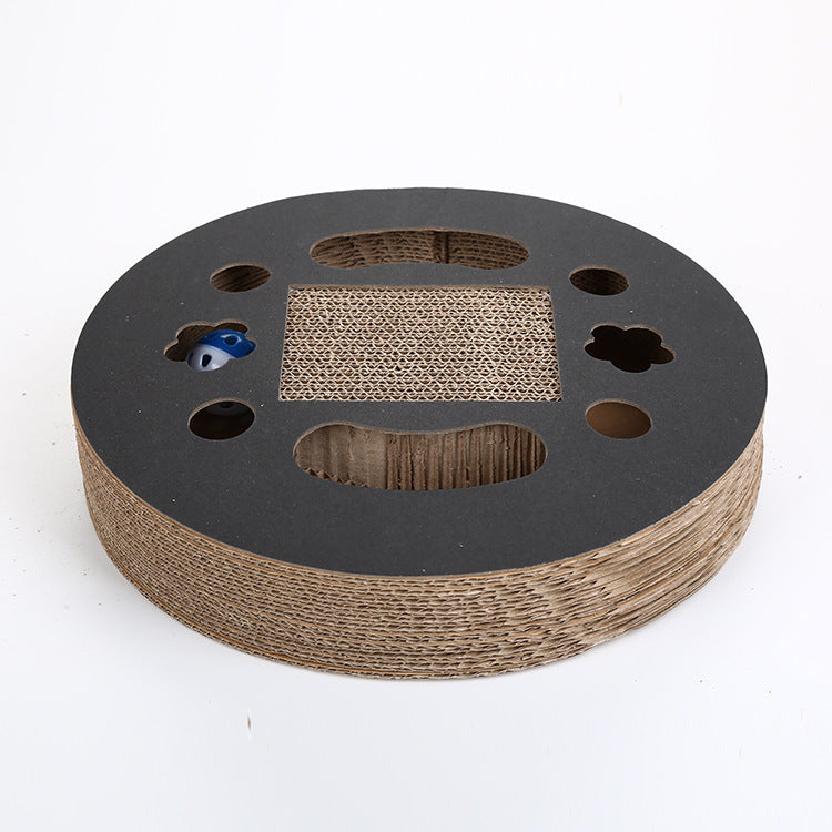KFX-6090301 Corrugated Cat Scratch Board with Built-in Bell – Durable Eco-Friendly Design for Claw Grinding and Cozy Napping