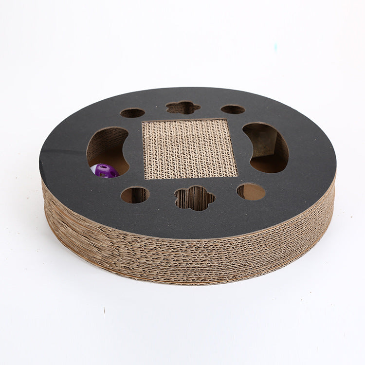 KFX-6090301 Corrugated Cat Scratch Board with Built-in Bell – Durable Eco-Friendly Design for Claw Grinding and Cozy Napping