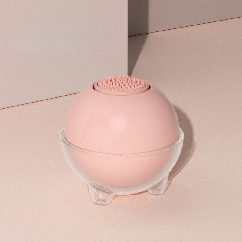 KFX-6091581 Silicone Pet Bath Brush with Shampoo Dispenser for Dogs and Cats - Soft Rubber Bristles
