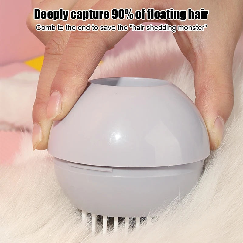 KFX-6091581 Silicone Pet Bath Brush with Shampoo Dispenser for Dogs and Cats - Soft Rubber Bristles