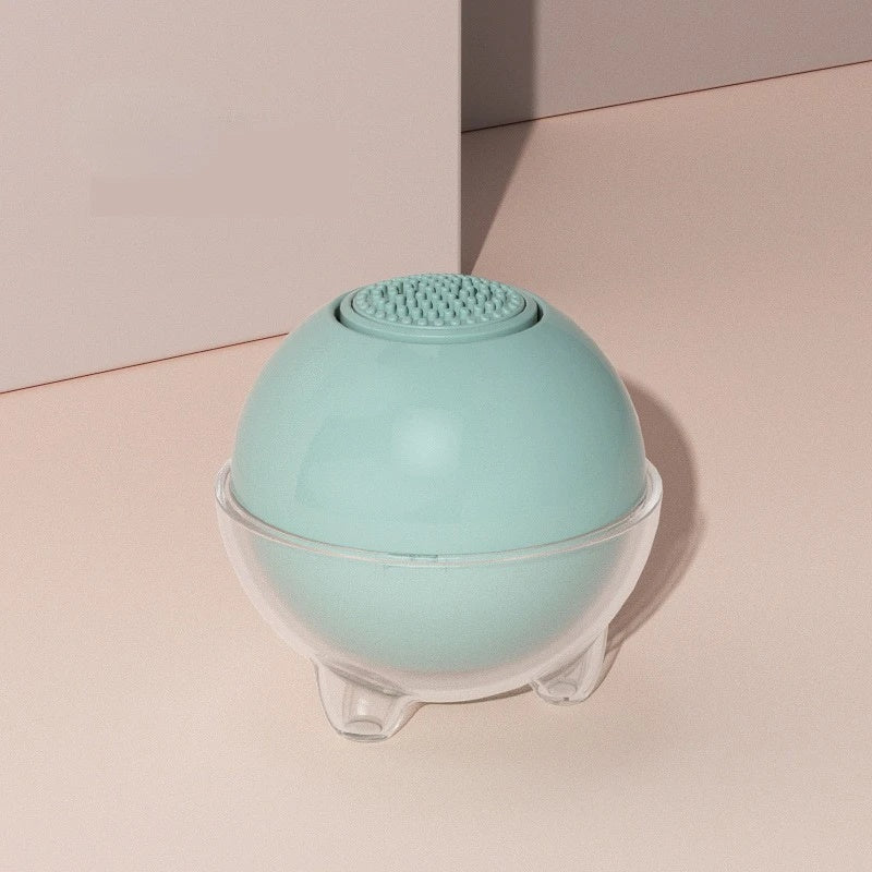 KFX-6091581 Silicone Pet Bath Brush with Shampoo Dispenser for Dogs and Cats - Soft Rubber Bristles