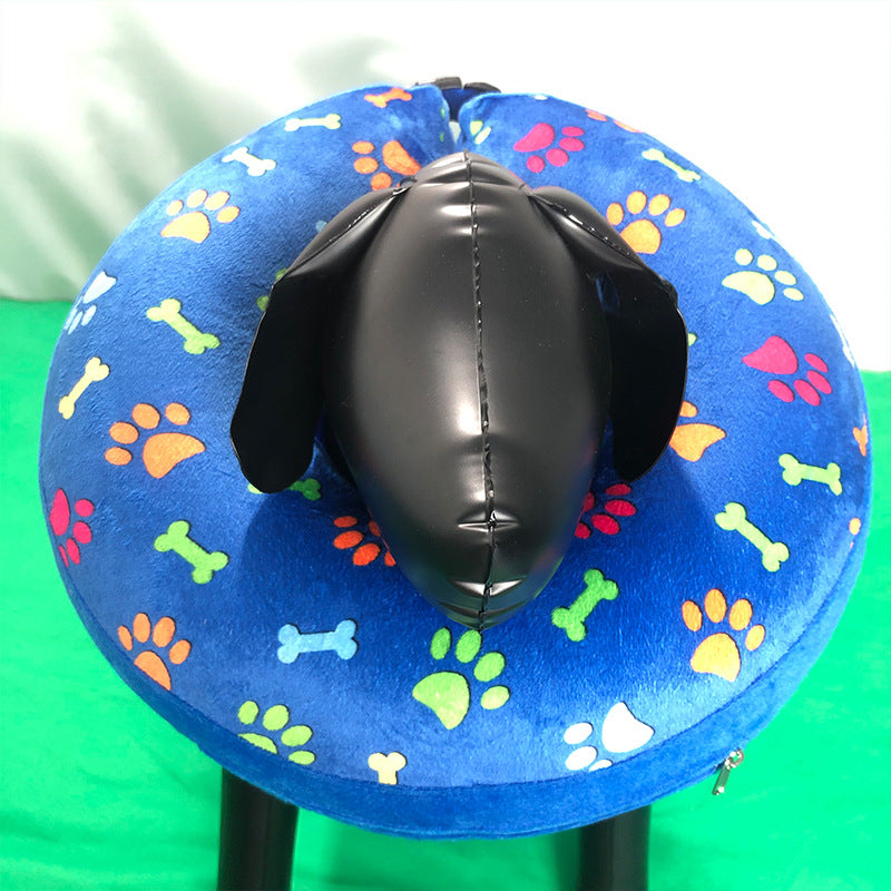 KFX-6092093 Inflatable Cartoon Pet Collar for Dogs - Removable Flocking Guard Circle, Multiple Sizes Available