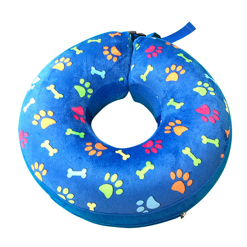 KFX-6092093 Inflatable Cartoon Pet Collar for Dogs - Removable Flocking Guard Circle, Multiple Sizes Available