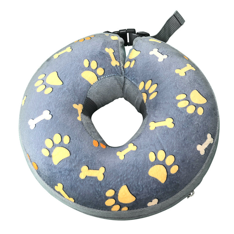 KFX-6092093 Inflatable Cartoon Pet Collar for Dogs - Removable Flocking Guard Circle, Multiple Sizes Available