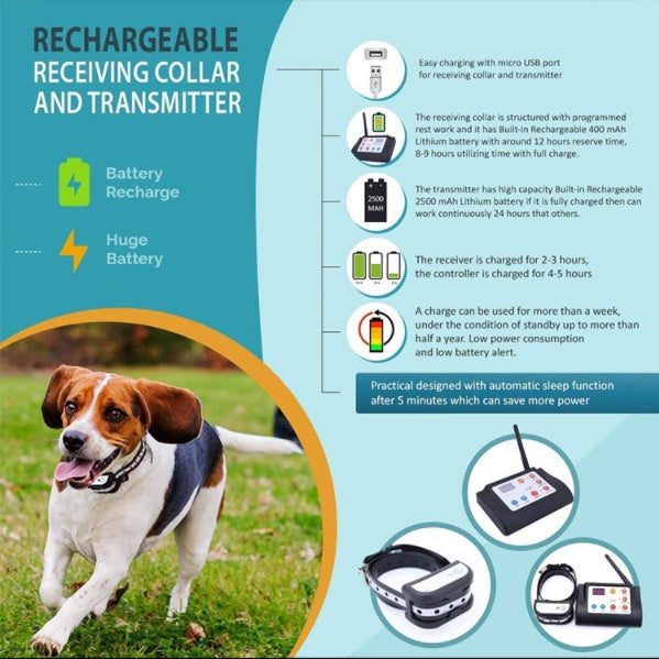 KFX-6093373 Wireless Electric Dog Fence System with Collar for Safe Outdoor Training and Boundary Control