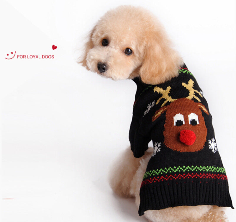 KFX-6094269 Cozy Christmas Pet Sweater for Cats and Dogs - Warm Acrylic Knit Apparel in Various Sizes