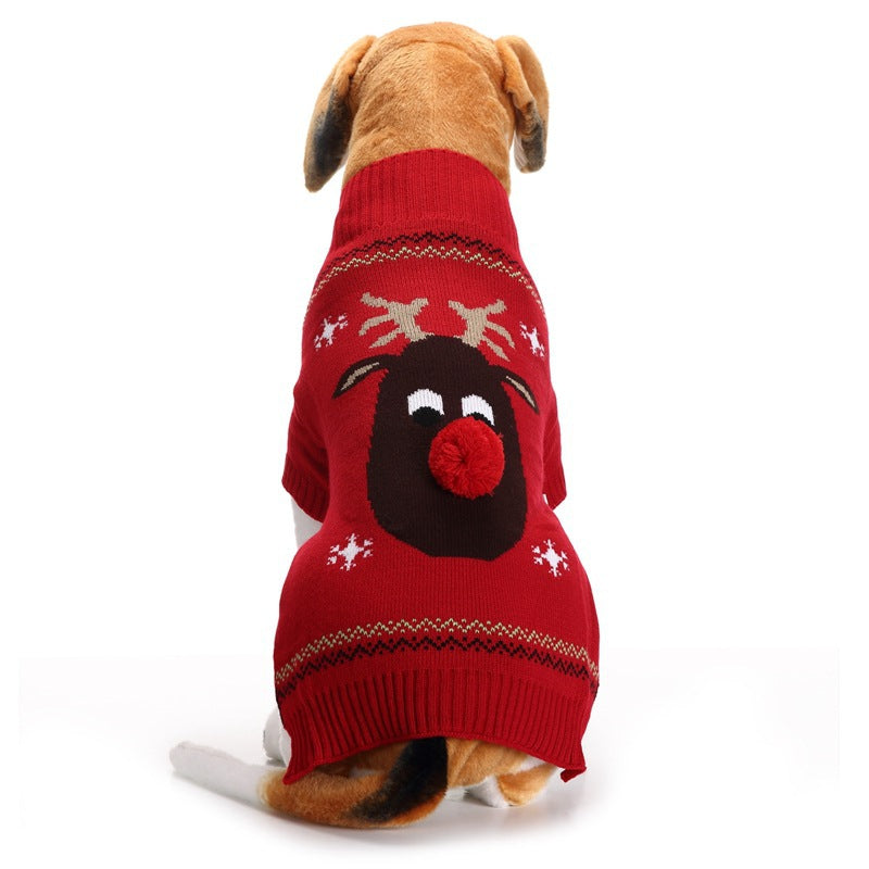 KFX-6094269 Cozy Christmas Pet Sweater for Cats and Dogs - Warm Acrylic Knit Apparel in Various Sizes