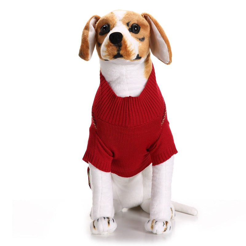 KFX-6094269 Cozy Christmas Pet Sweater for Cats and Dogs - Warm Acrylic Knit Apparel in Various Sizes