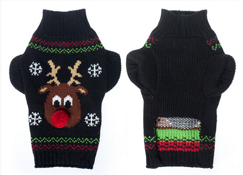 KFX-6094269 Cozy Christmas Pet Sweater for Cats and Dogs - Warm Acrylic Knit Apparel in Various Sizes