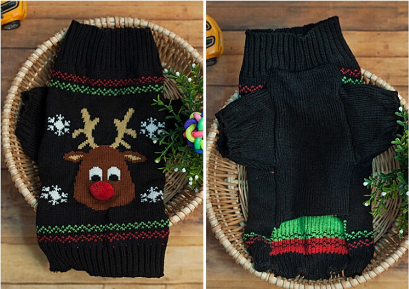 KFX-6094269 Cozy Christmas Pet Sweater for Cats and Dogs - Warm Acrylic Knit Apparel in Various Sizes