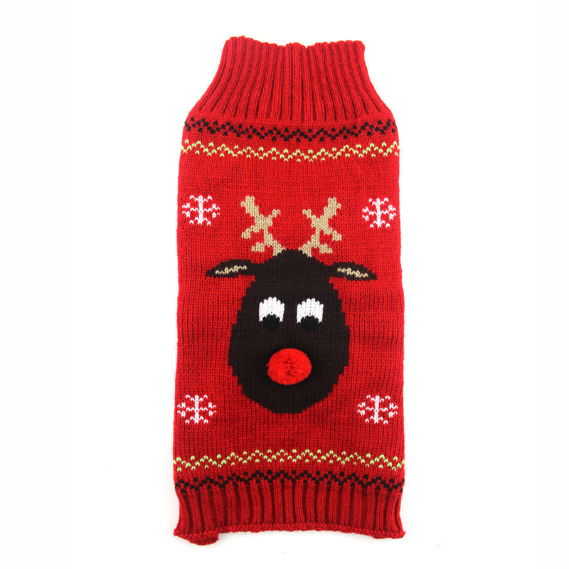 KFX-6094269 Cozy Christmas Pet Sweater for Cats and Dogs - Warm Acrylic Knit Apparel in Various Sizes