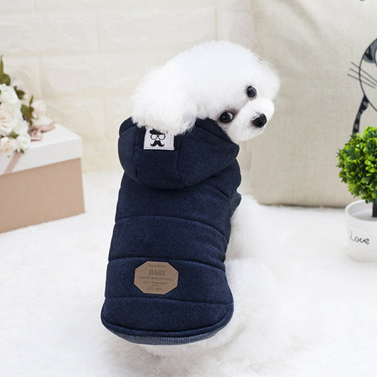KFX-6094525 Cozy Cotton-Padded Clothing for Pets - Casual Two-Leg Design in Dark Colors
