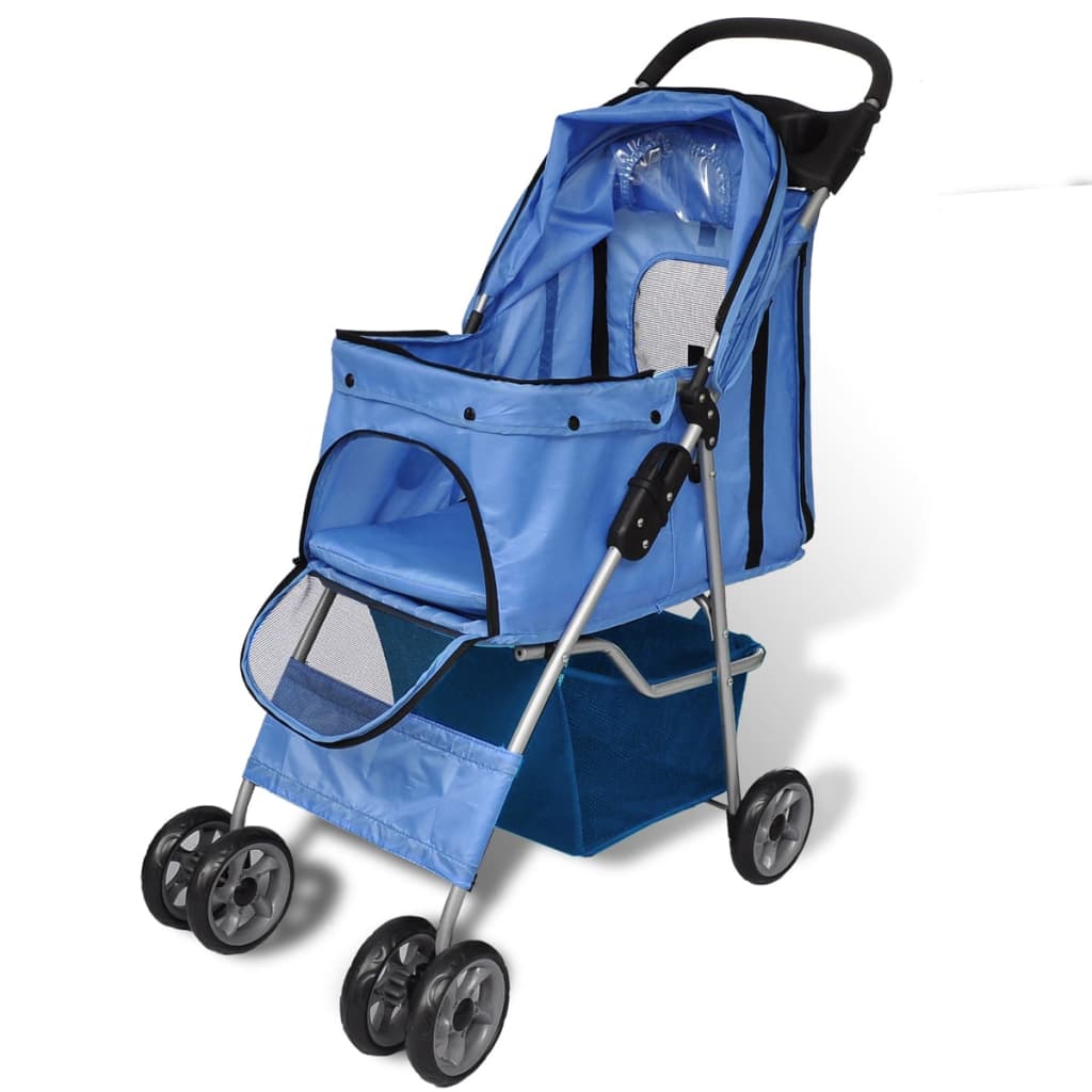 KFX-6101309 Foldable Pet Stroller for Dogs and Cats, Water-Resistant Travel Buggy with Storage Compartment, Smooth Ride