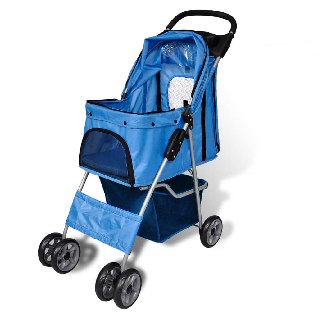 KFX-6101309 Foldable Pet Stroller for Dogs and Cats, Water-Resistant Travel Buggy with Storage Compartment, Smooth Ride