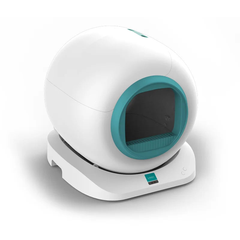 KFX-610323 Smart Eco-Friendly Large Capacity Round Cat Litter Box with 65L Space and Odor Control - Easy Clean with App Access