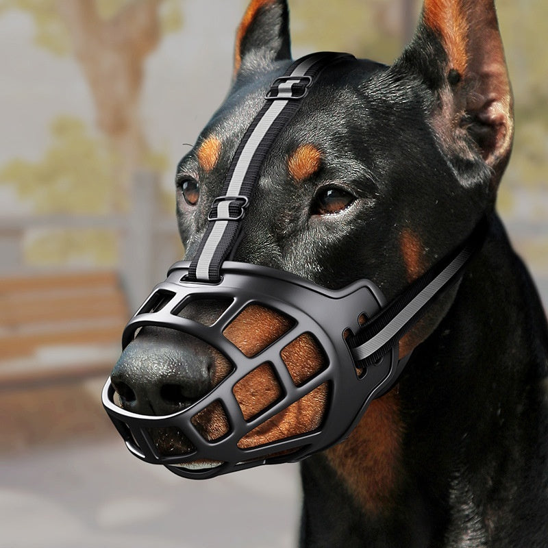 KFX-6105277 Dog Mouth Cover for Small, Medium, and Large Breeds - Reflective and Durable Design