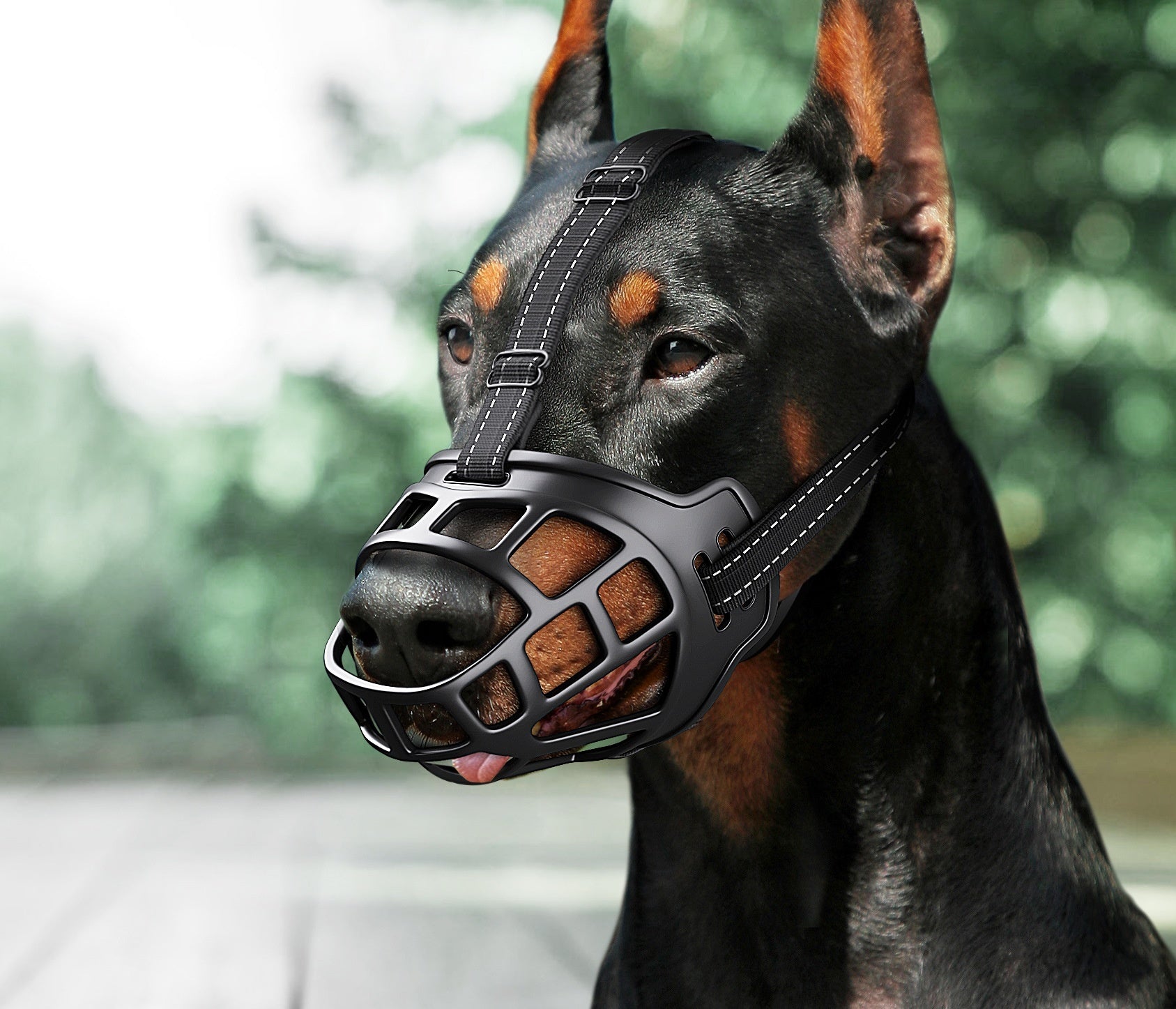 KFX-6105277 Dog Mouth Cover for Small, Medium, and Large Breeds - Reflective and Durable Design