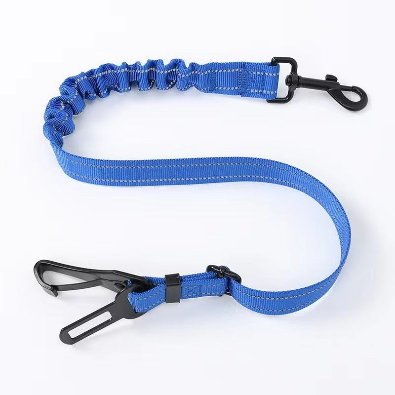 KFX-6105405 Pet Safety Rope Car Safety Buckle - Nylon Strap in Red, Blue, and Black