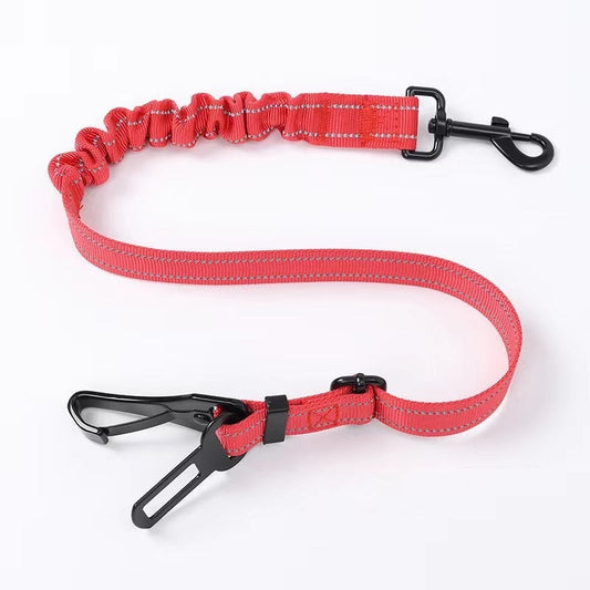 KFX-6105405 Pet Safety Rope Car Safety Buckle - Nylon Strap in Red, Blue, and Black