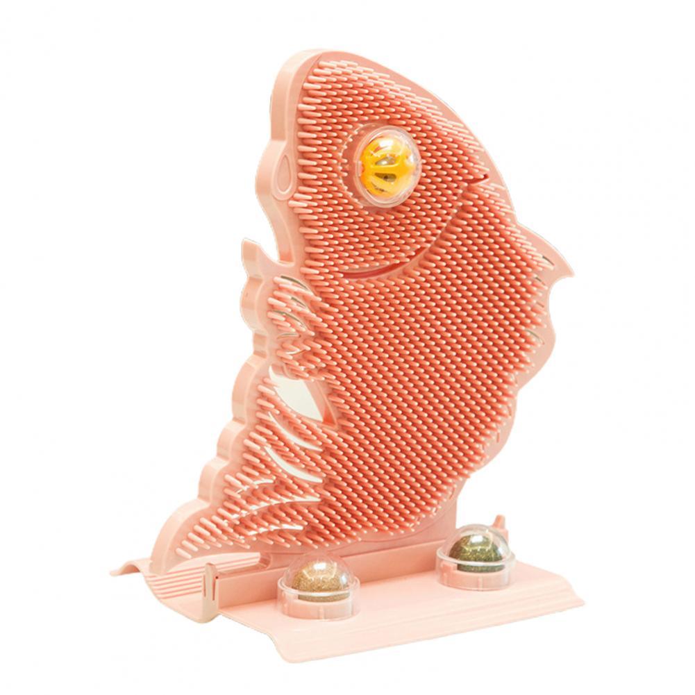 KFX-6108861 Cat Wall Scratcher with Self-Grooming Brush and Catnip Balls for Stress Relief