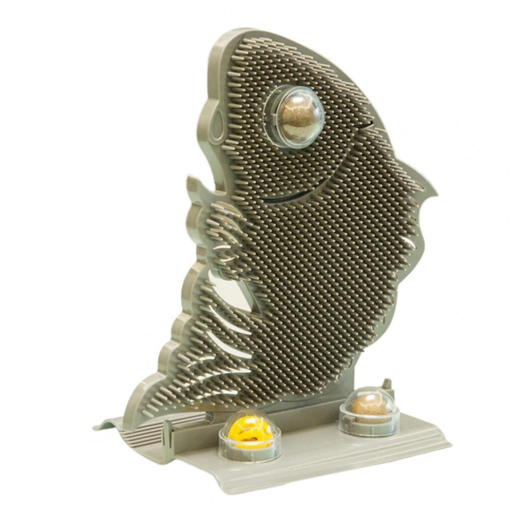 KFX-6108861 Cat Wall Scratcher with Self-Grooming Brush and Catnip Balls for Stress Relief