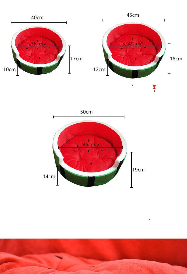 KFX-6111421 Watermelon-Shaped Pet Bed for Small Dogs - Comfortable Cloth Kennel with Outer Diameter 40cm