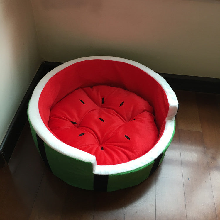 KFX-6111421 Watermelon-Shaped Pet Bed for Small Dogs - Comfortable Cloth Kennel with Outer Diameter 40cm