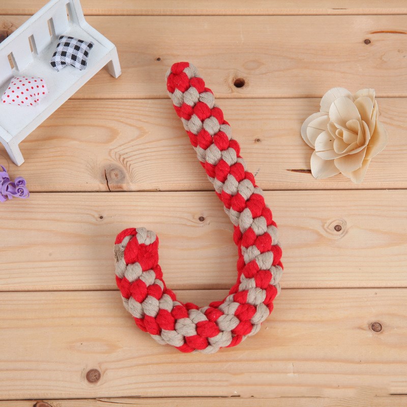 KFX-6112189 Cotton Rope Knot Toy for Dog Teeth Cleaning and Stress Relief, 20 cm