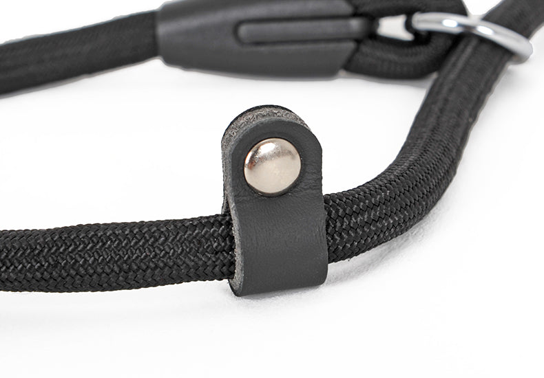 KFX-6113341 Nylon Double-Headed Dog Collar in Black - Adjustable Size S, M, L