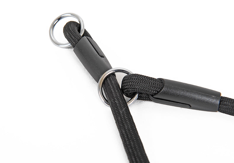 KFX-6113341 Nylon Double-Headed Dog Collar in Black - Adjustable Size S, M, L