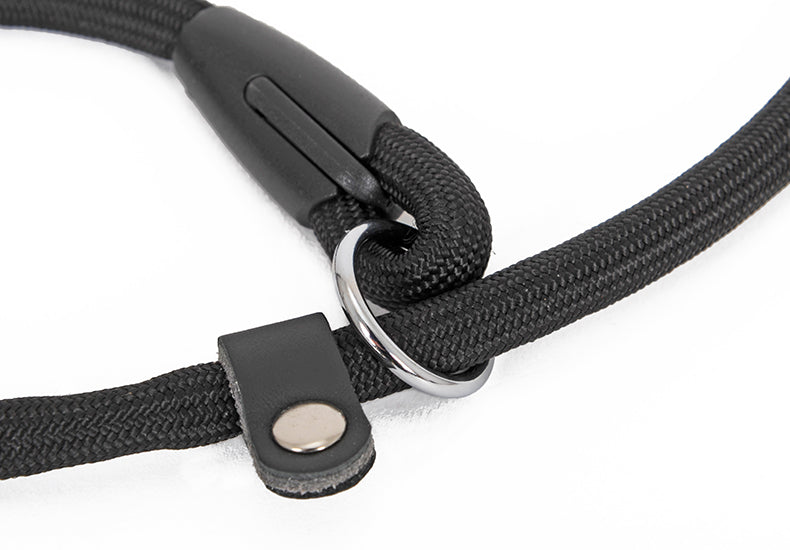 KFX-6113341 Nylon Double-Headed Dog Collar in Black - Adjustable Size S, M, L