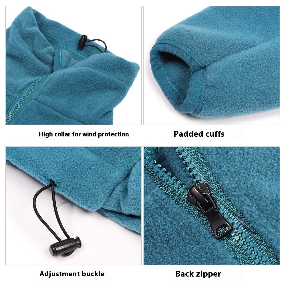 KFX-6115901 Windproof Polar Fleece Warm Clothing for Large Dogs - Available in Blue and Dark Blue
