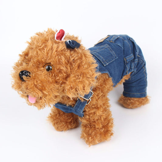 KFX-6116413 Washed Denim Pet Overalls for Small to Extra Large Pets